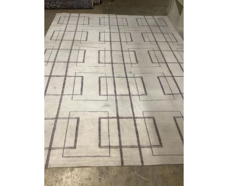A Contemporary geometric carpet, 369 x 271cm. Condition - fair