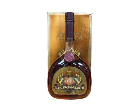 A boxed bottle of 18 year old single malt Balvenie Scotch whisky. Condition - good