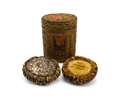Two 19th century Scottish staghorn snuff boxes. one inscribed 'Mills, THE GIFT of Mr Bedford', with horn lid, 6.5cm, the othe