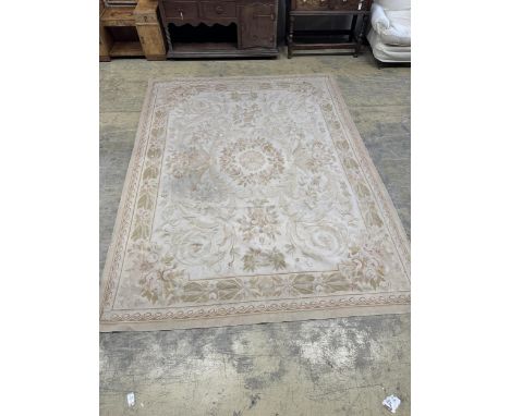 An Aubusson style carpet, 312 x 240cm. Condition - fair
