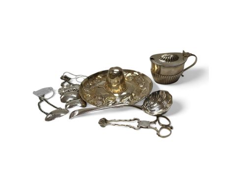 Four assorted 19th century silver wine labels, including a pair 'Sherry &amp; Claret' by Joseph Wilmore, Birmingham, 1810,  a