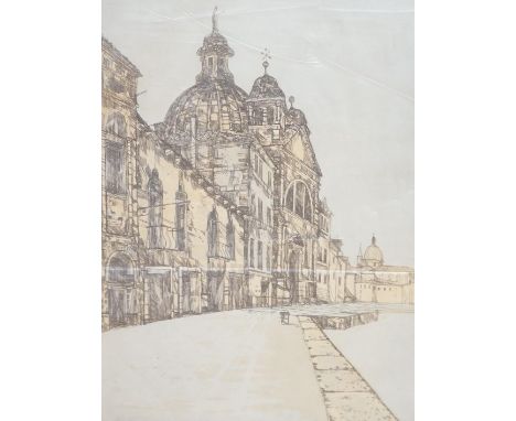 Anthony Harris, watercolour, 'Arleche at Les Mazes', signed and dated '81, together with Richard Beer (1928-2017), etching in