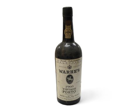 A Frank Schoonmakers Selection Warre’s 1960 Vintage bottle of port. Condition - fair.