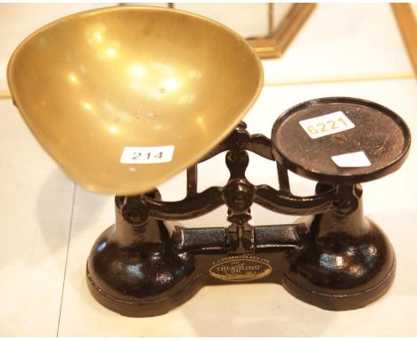 Viking balance scale with brass bowl. P&amp;P Group 2 (£18+VAT for the first lot and £2+VAT for subsequent lots) 