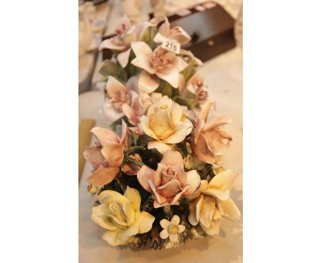 Two large Capodimonte ceramic flower displays. This lot is not available for in-house P&amp;P 