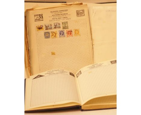 Two vintage postage stamp albums with some worldwide contents. P&amp;P Group 1 (£14+VAT for the first lot and £1+VAT for subs