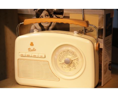 Boxed cream GPO Rydell four band radio (FM/MW/SW/LW), mains and battery powered. P&amp;P Group 2 (£18+VAT for the first lot a