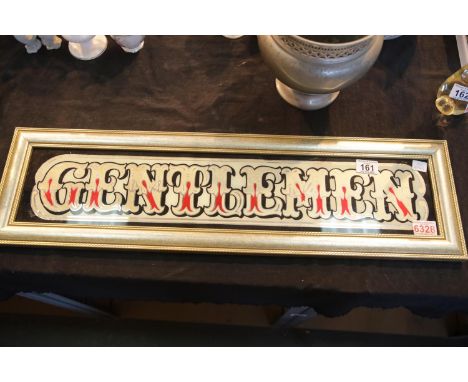 Framed gentleman mirror, 78 x 22 cm. P&amp;P Group 2 (£18+VAT for the first lot and £2+VAT for subsequent lots) 