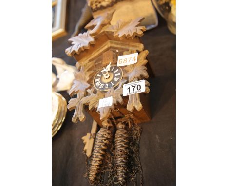 German cuckoo clock with weights and pendulum. P&amp;P Group 2 (£18+VAT for the first lot and £2+VAT for subsequent lots) 