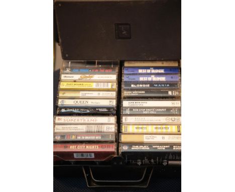 Matsui and Matsui Portable tape decks with a collection of cassettes. P&amp;P Group 2 (£18+VAT for the first lot and £2+VAT f