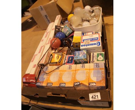 Box of light bulbs. This lot is not available for in-house P&amp;P. 