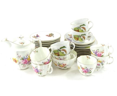 A Royal Worcester Evesham pattern part tea service, and a Royal Crown Derby, Derby posies pattern part service.