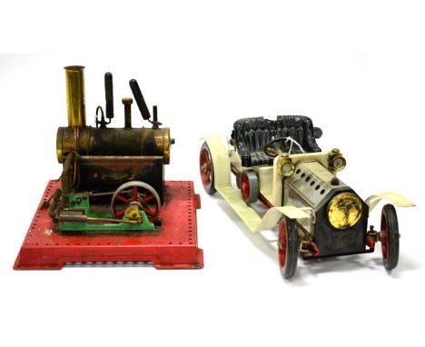 Mamod Live Steam Roadster (G-F) together with a Stationary engine  (F, scorch damaged) (2)