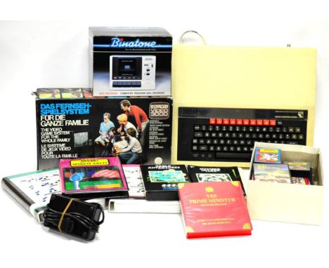 BBC Microcomputer designed by Acorn Computers Limited with guarantee dated 15/12/83; together with various games: Yes Prime M