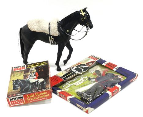 Palitoy Action Man Full Parade Accoutrement (parts in bags inside box, box G-F) Royal Horse Guards Uniform (G-E box G) and a 