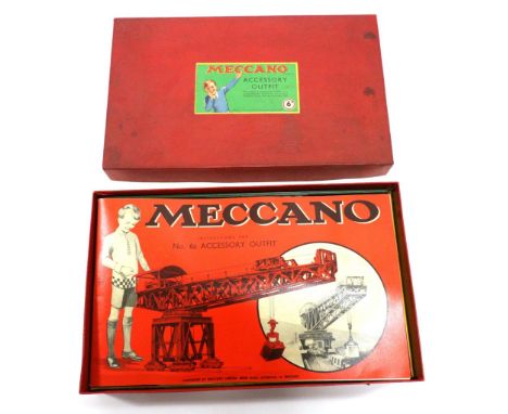 Meccano No.6a Accessory Outfit (E, appear to be with original stringing and leaflet, box G-E)
