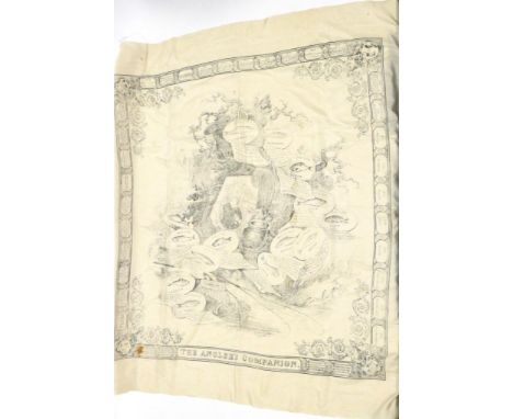 The Fishing Companion Silk Scarf with black printing on scarf depicting various fish with their fishing dates, a boarder list