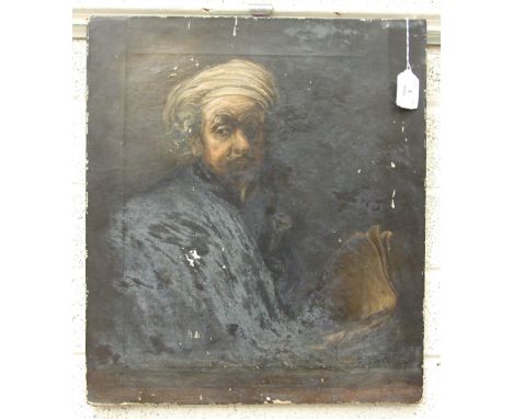 After Rembrandt, 'Self-portrait as Paul The Apostle', late-19th century oil on canvas, bears signature and date 1661, 49 x 43