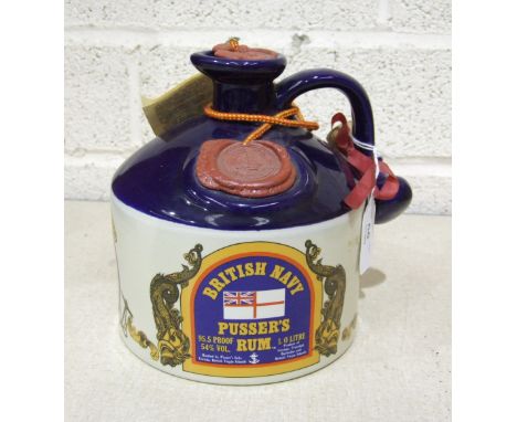 Pussers Ltd, British Virgin Islands, ceramic flagon British Navy Pussers Rum, 95.5 proof, 54% vol, 1L.