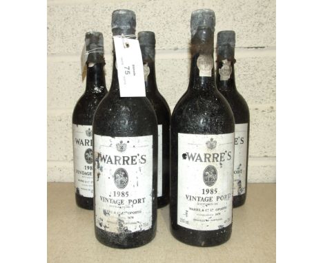 Warres 1985 Vintage Port, 5 bottles.