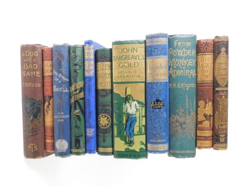 Children's books, with pictorial bindings, including authors J R Macduff, T B Reed, Captain F S Brereton, W H G Kingston, and