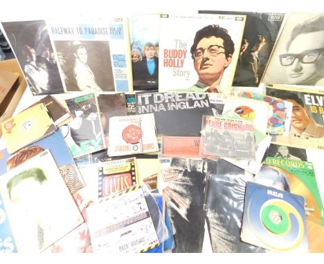 LPs and singles, to include The Beach Boys, Elvis Presley, Bob Dylan, and Buddy Holly. (qty)