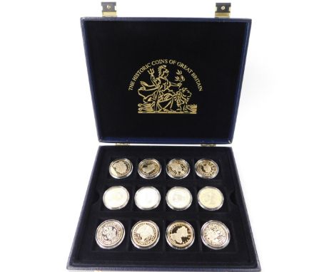 The Westminster Mint Historic Coins of Great Britain Museum Collection, silver and silver gilt, boxed with certificates. (13)