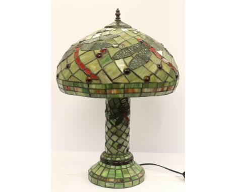 Tiffany style dragonfly table lamp, 56cm.