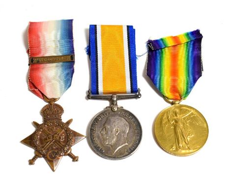 A First World War ''Mons'' Trio, awarded to 4534 PTE.H.JOHNSON, IR:GDS., comprising 1914 Star with clasp 5TH AUG.- 22ND NOV.1