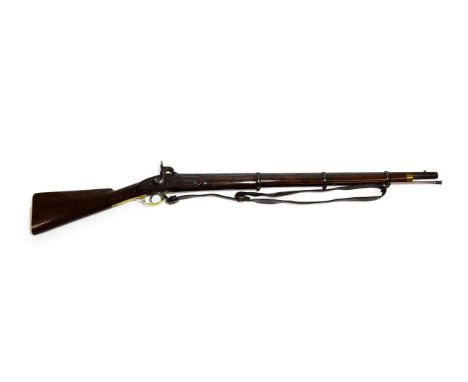 A 19th Century Tower Three Band Percussion Musket, converted from a flintlock, with 79.5cm refinished steel barrel, the lock 