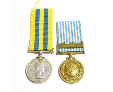 A Korea Pair 1950-53 (Canadian Issue), comprising Korea Medal awarded to SC-7217 B.G.I. HEENAN and United Nations Korea Medal