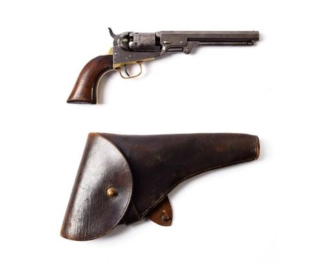 A Colt Model 1849 Five Shot Percussion Pocket Revolver, .31 calibre, the 15cm octagonal steel barrel with two line address wi