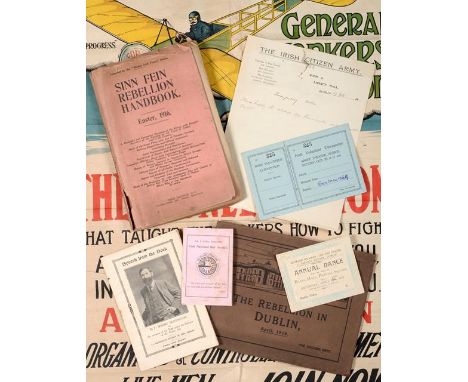 The Dublin Easter Uprisings, Easter 1916A Very Interesting Collection of Ephemera, including a coloured lithographic recruitm