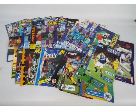 Football programmes - a collection of 46 all different League and Cup programmes from the 1990s