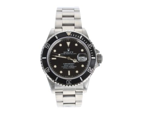Rolex Oyster Perpetual Date Submariner stainless steel gentleman's wristwatch, reference no. 168000, serial no. R247xxx, circ