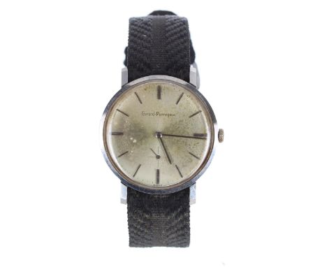 Girard-Perregaux stainless steel gentleman's wristwatch, circular silvered dial with applied baton markers, minute markers an