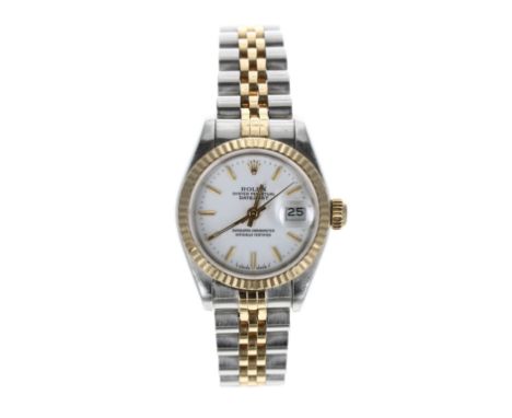 Rolex Oyster Perpetual Datejust gold and stainless steel lady's wristwatch, reference no. 69173, serial no. N509xxx, circa 19