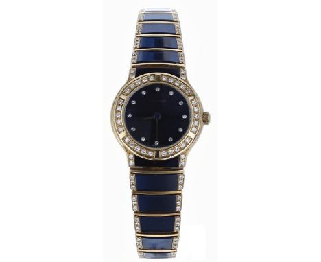 Eterna Galaxis 18ct and ceramic lady's wristwatch, reference no. 121.7540.68S, case no. 02x, navy blue ceramic dial with diam