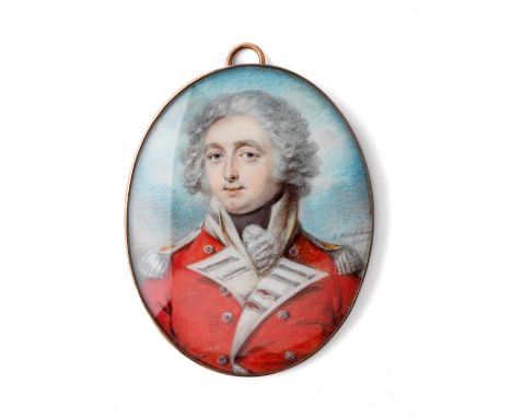 ˜A PORTRAIT MINIATURE OF AN OFFICER, BY J. HUTCHINSON (POSSIBLY JOSEPH HUTCHINSON OR HUTCHISON OF BATH, 1747-1830) CIRCA 1790