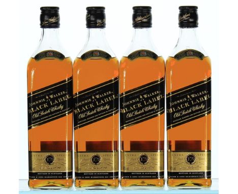 Johnnie Walker Black Label, 12YO OCC 4x70cl  Abv. 40%  Packed in original gift boxes. Deceased Estate of a Gentleman.