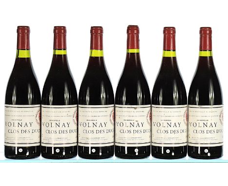 2002 Domaine Marquis d'Angerville, Volnay Premier Cru, Clos des Ducs 6x75cl  Labels slightly soiled.  Lying in Octavian since