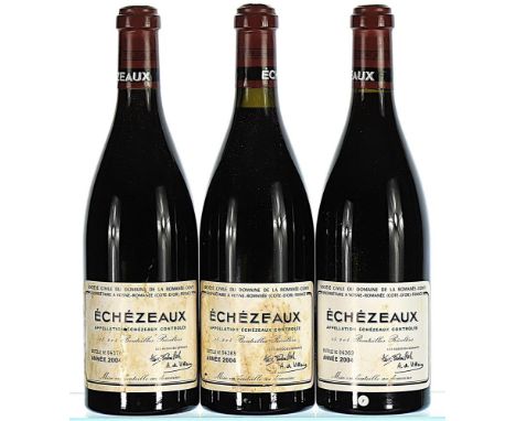 2004 Domaine de la Romanee-Conti, Echezeaux Grand Cru OWC   3x75cl  Labels stained, OWC badly damaged, original bands include