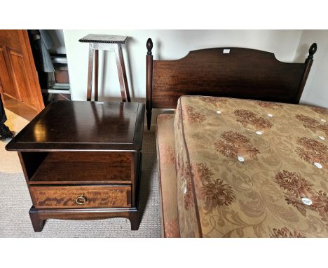 Stag mid 20th century bedside cabinet, headboard, plus oak plant stand (mattress and base not included)
all reasonable used c