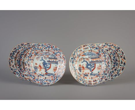 Title: A set of six Chinese Imari style 'Romance of the Western Chamber' plates, Kangxi Description: Dimensions:  Dia.: 22,6 