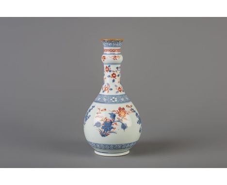 Title: A Chinese Imari style bottle vase with floral design, Kangxi Description: Dimensions:  H 25 cm   