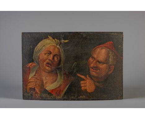 Title: Flemish school, follower of Peeter Baltens (1527/28-1584): The teaser, oil on panel, 16th/17th C. Description: Dimensi