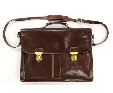 A quality Italian brown leather shoulder bag, by R. Ponti, Florence.