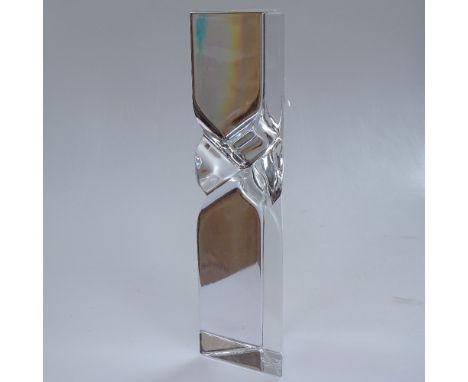Y ZORITEHAK FOR VAL SAINT LAMBERT - a Vintage Belgian Crystal glass Louvre Pyramid sculpture, etched lattice design, etched s