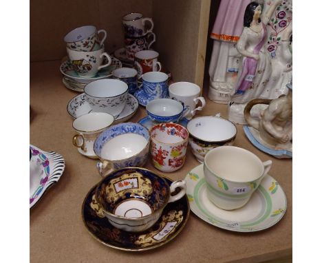 Various decorative cabinet cups and saucers 