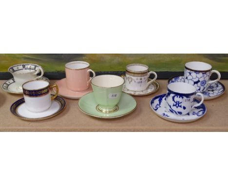 A collection of cabinet cups and saucers 